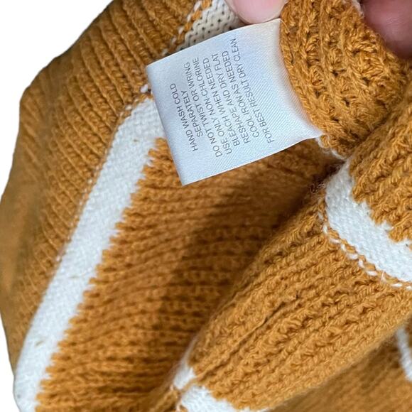 3/$15 Moondance Women's Mustard Yellow Stripes Fall Long Cardigan Sweater Small - Picture 7 of 11